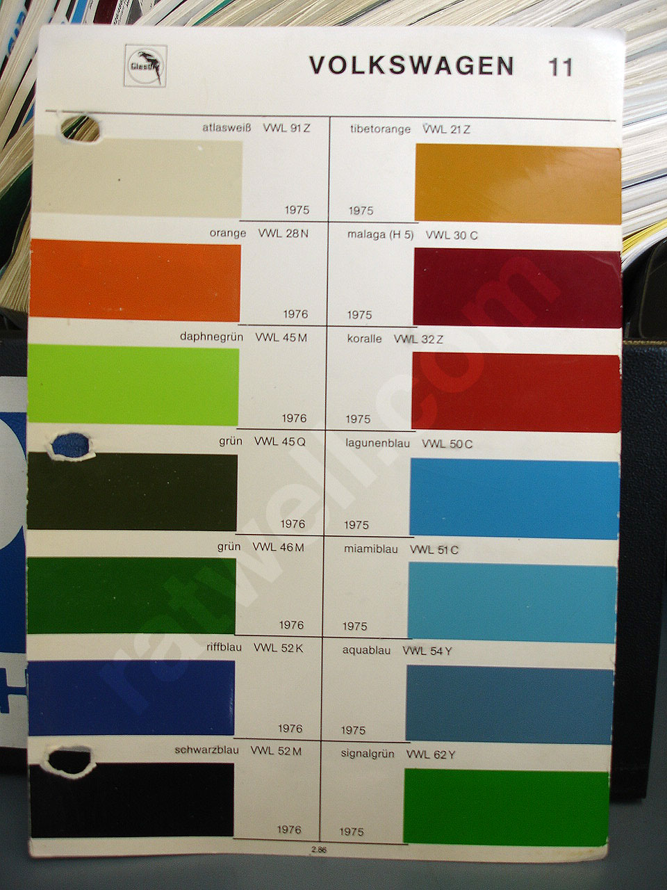 Glasurit Color Chart