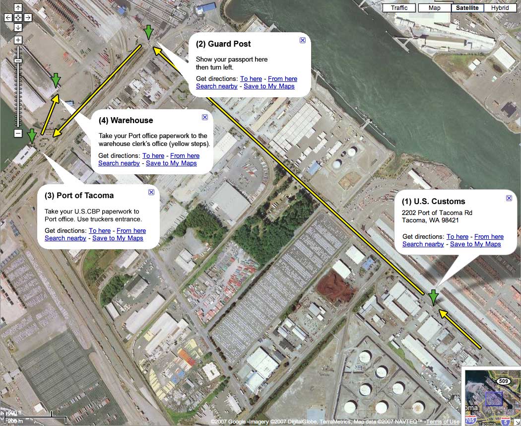 map of Port of Tacoma